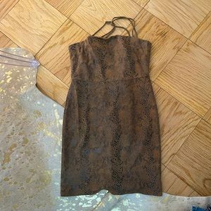 Aqua faux leather dress